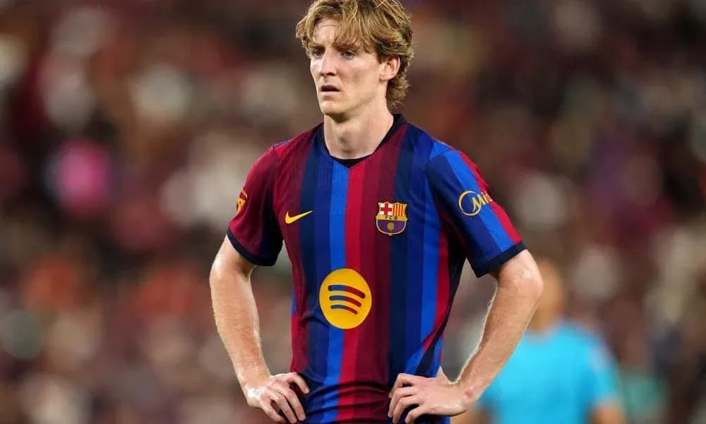 Jugador de Barça en acción durante el partido