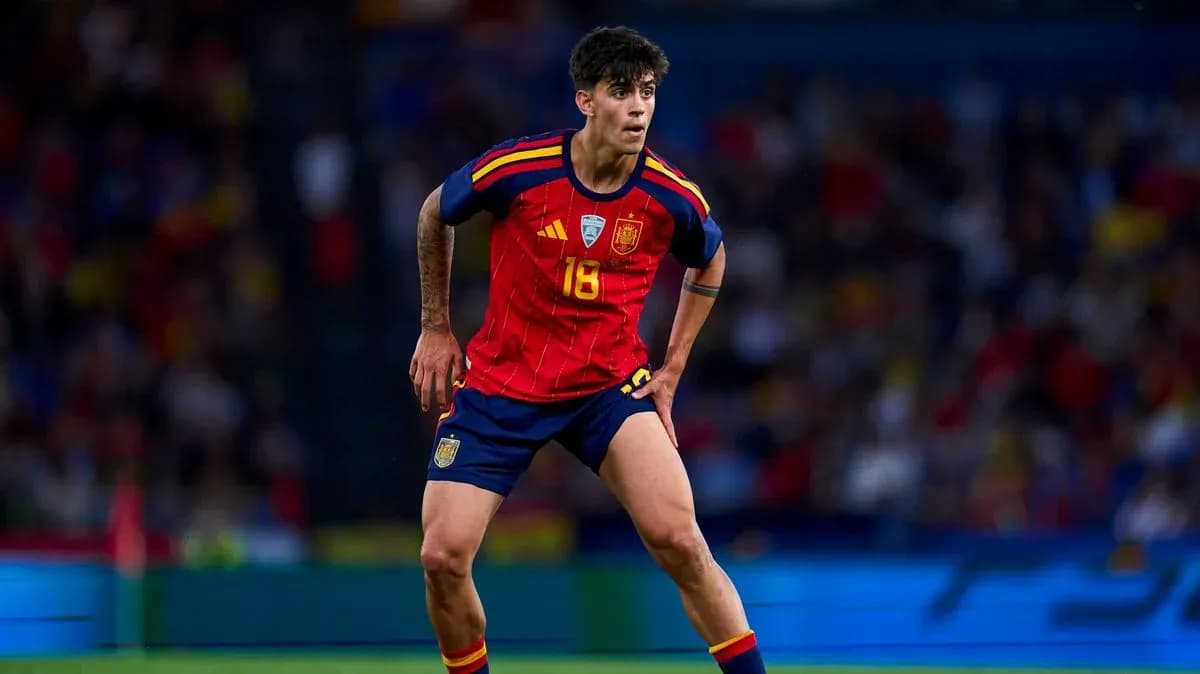 Jugador de España en acción durante el partido