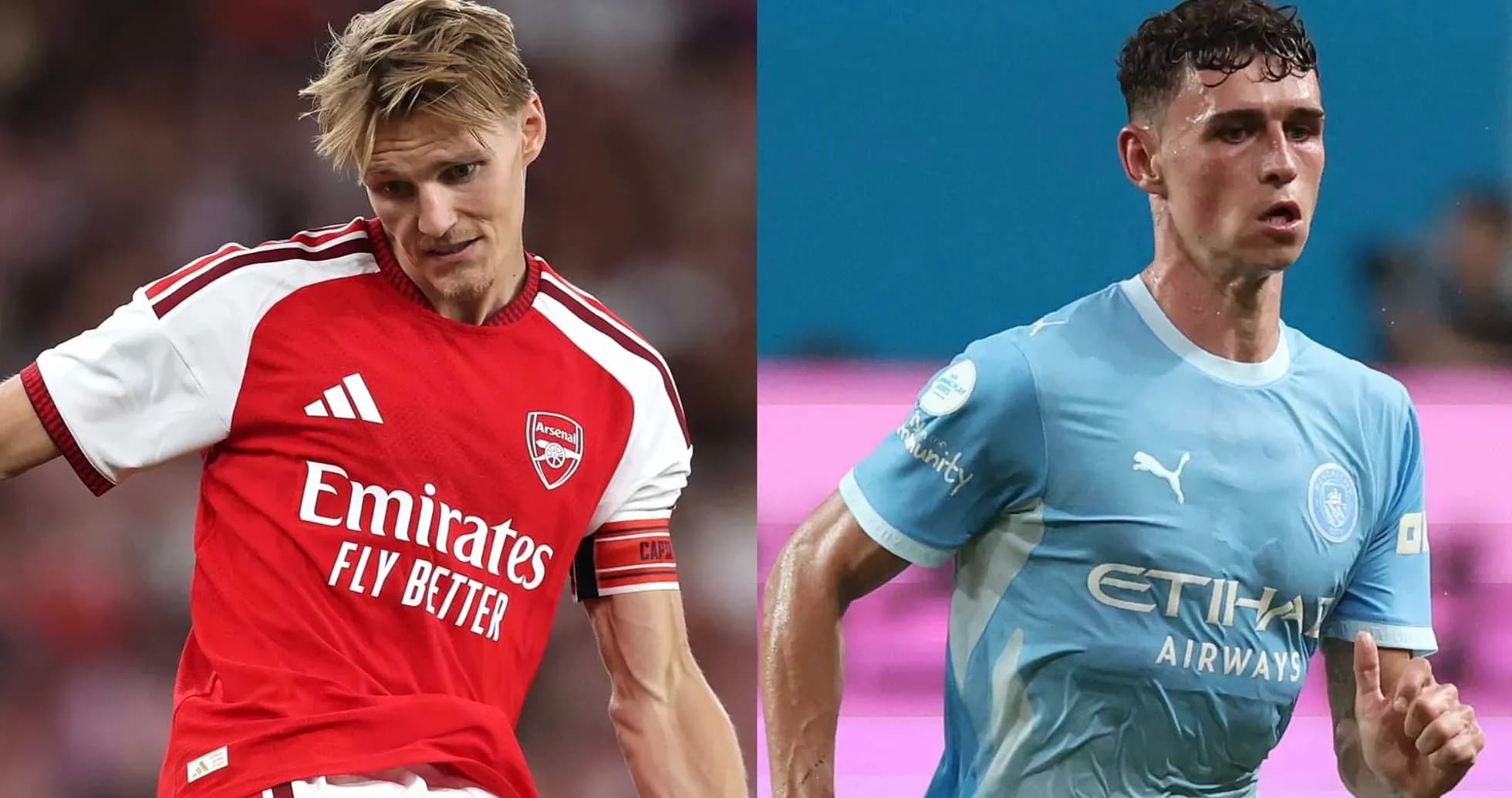 Jugadores de Arsenal y Manchester City durante el partido