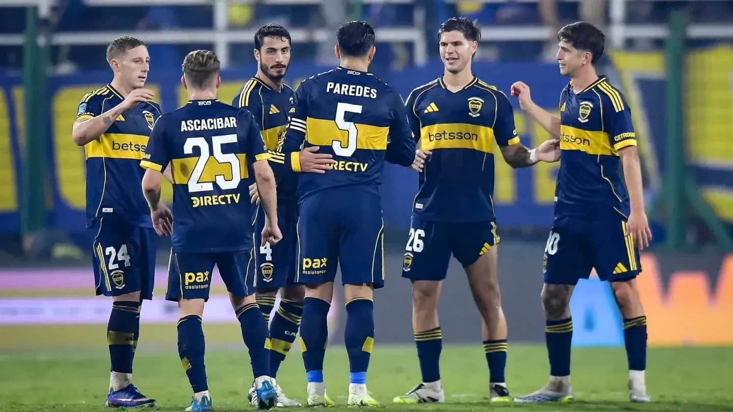 Jugadores de Boca Juniors celebrando un gol