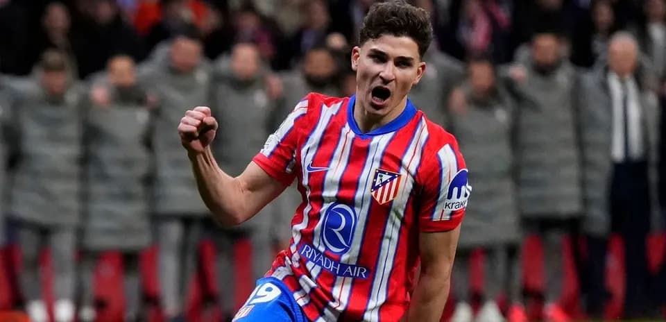 Jugador de Atlético de Madrid celebrando un gol