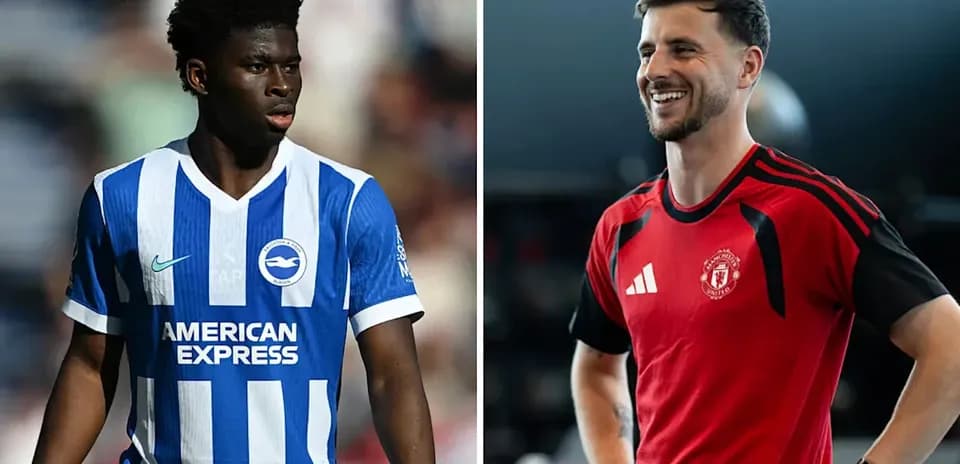 Jugadores de Brighton y Manchester United en acción