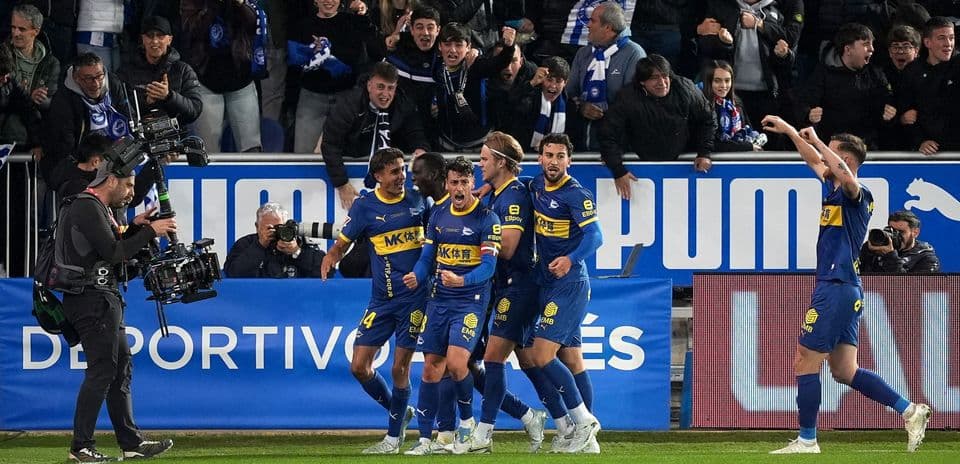 Celebración de los jugadores del Alavés