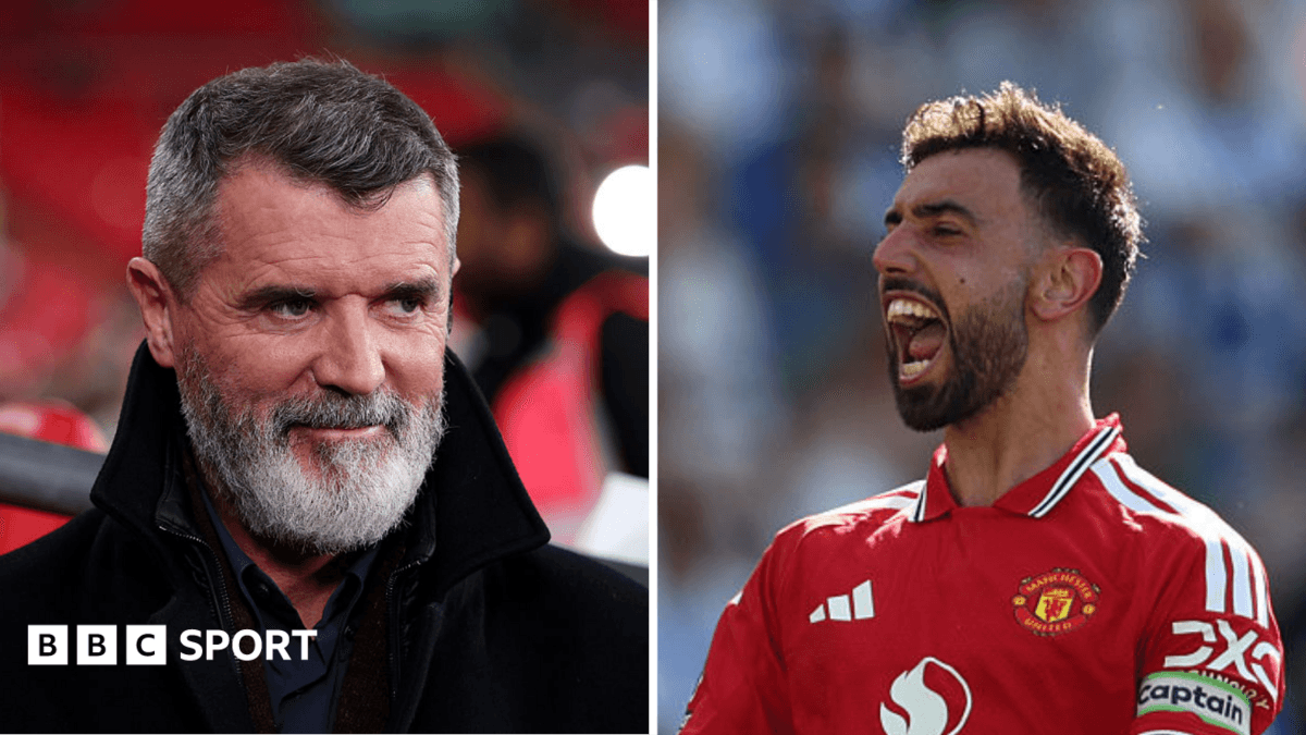 Roy Keane y Bruno Fernandes en eventos distintos
