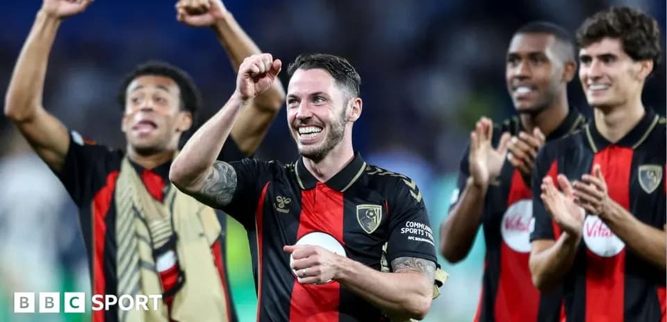 Jugadores de AFC Bournemouth celebrando una victoria