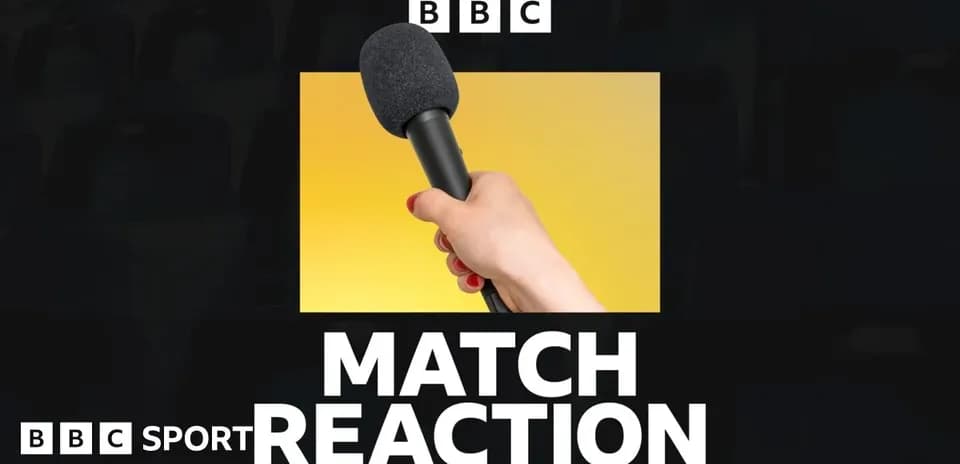 Mic in hand with text 'MATCH REACTION'