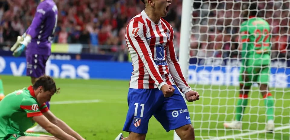 Jugador de Atlético de Madrid celebrando un gol