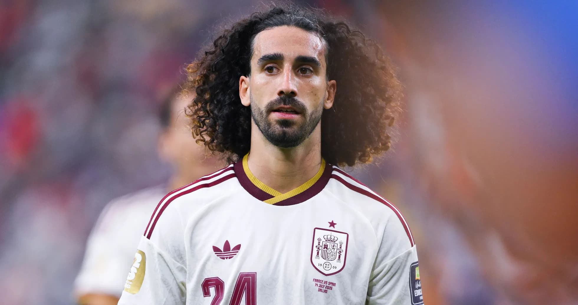 Jugador de España en uniforme durante el partido