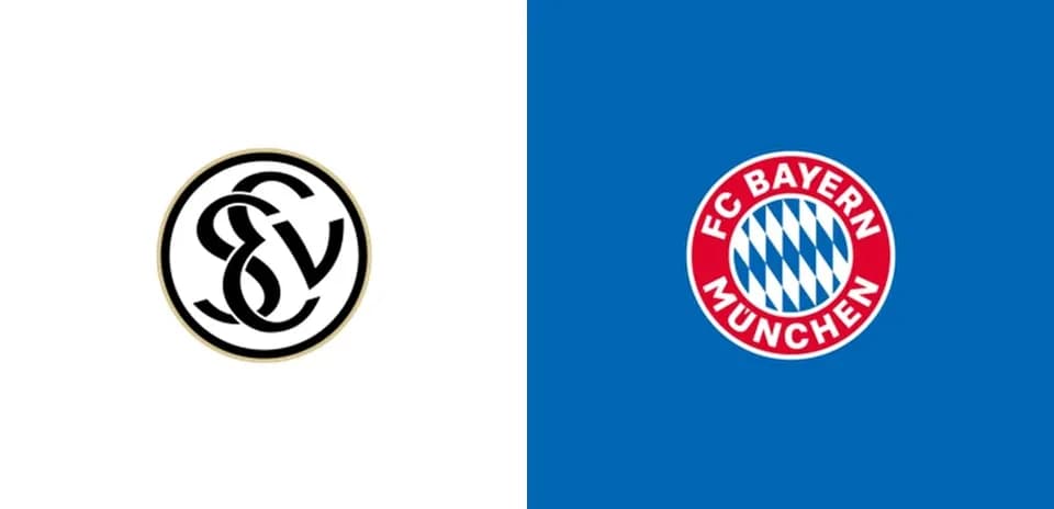 Logos de equipos de fútbol en fondo blanco y azul