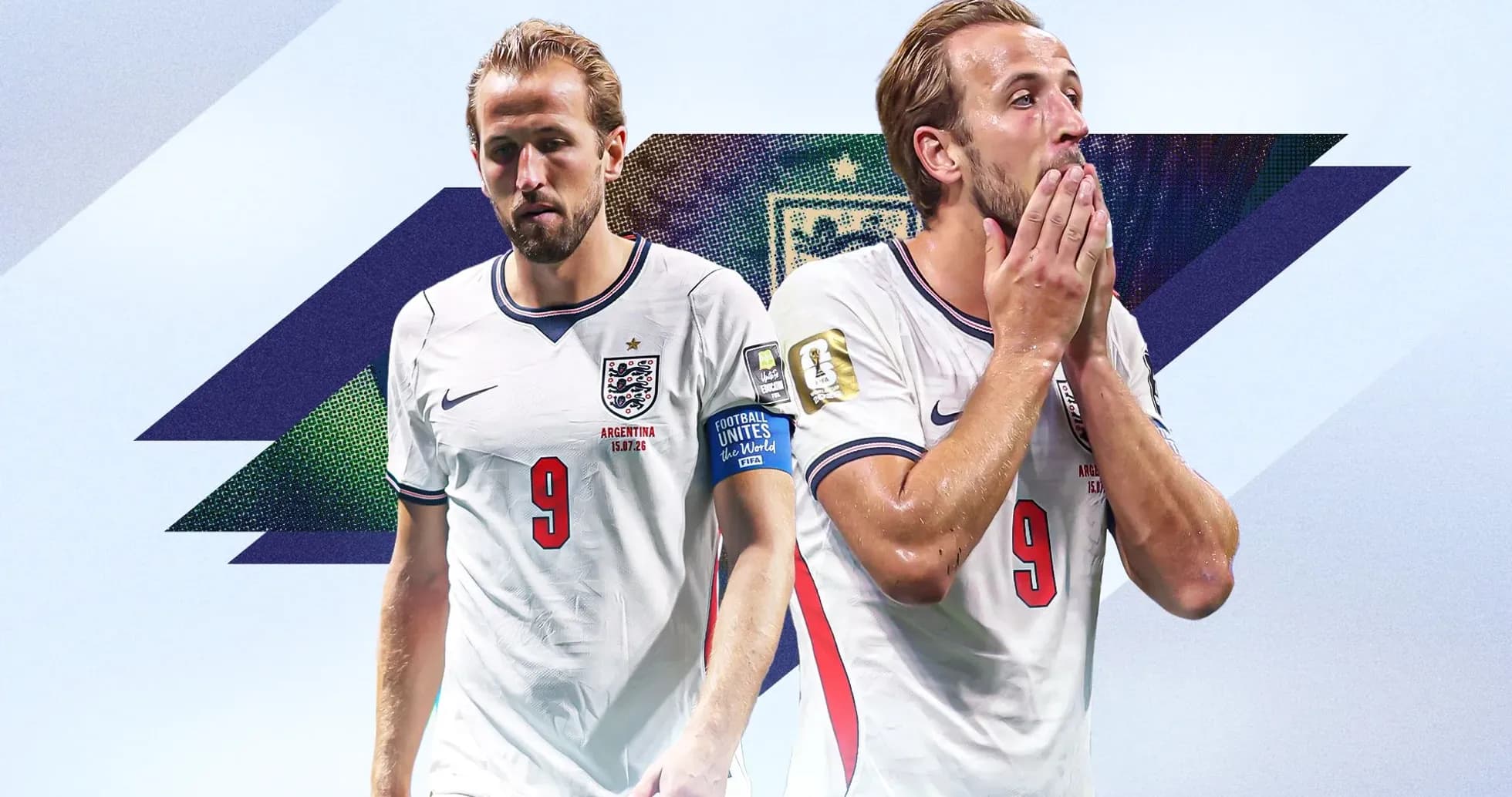 Harry Kane en uniforme de Inglaterra durante el partido