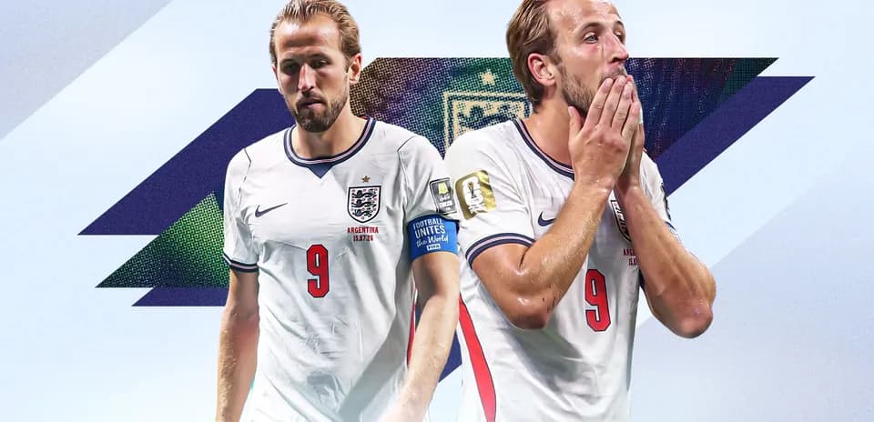 Harry Kane en uniforme de Inglaterra durante el partido