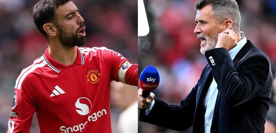 Bruno Fernandes y Roy Keane en evento deportivo