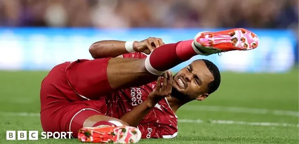 Jugador de Liverpool con dolor en el campo