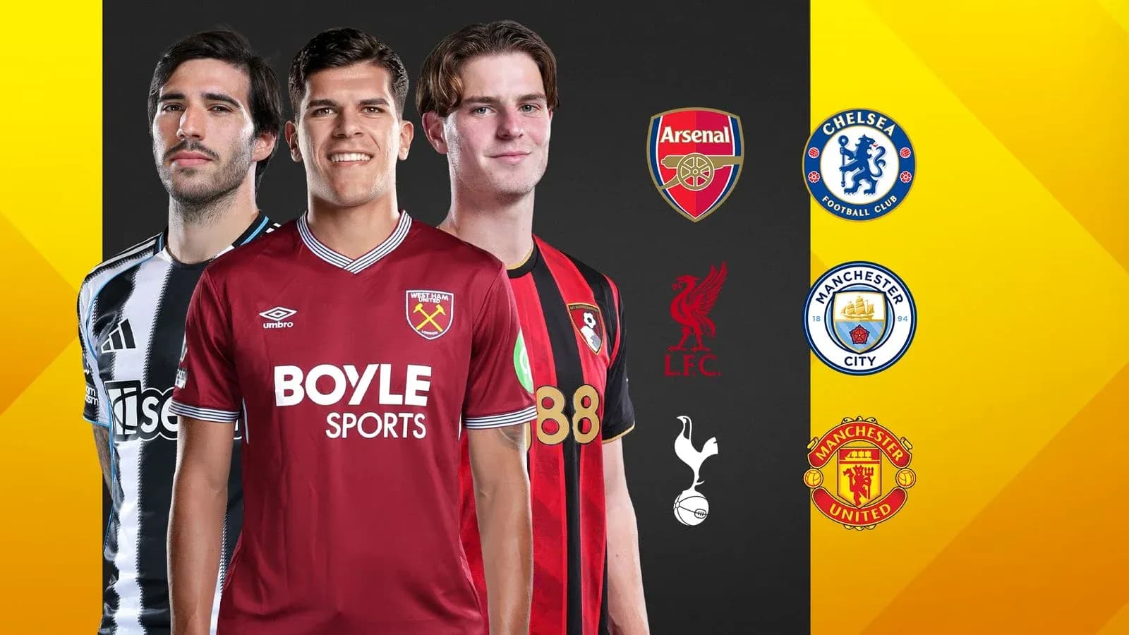 Jugadores de varios equipos de la Premier League