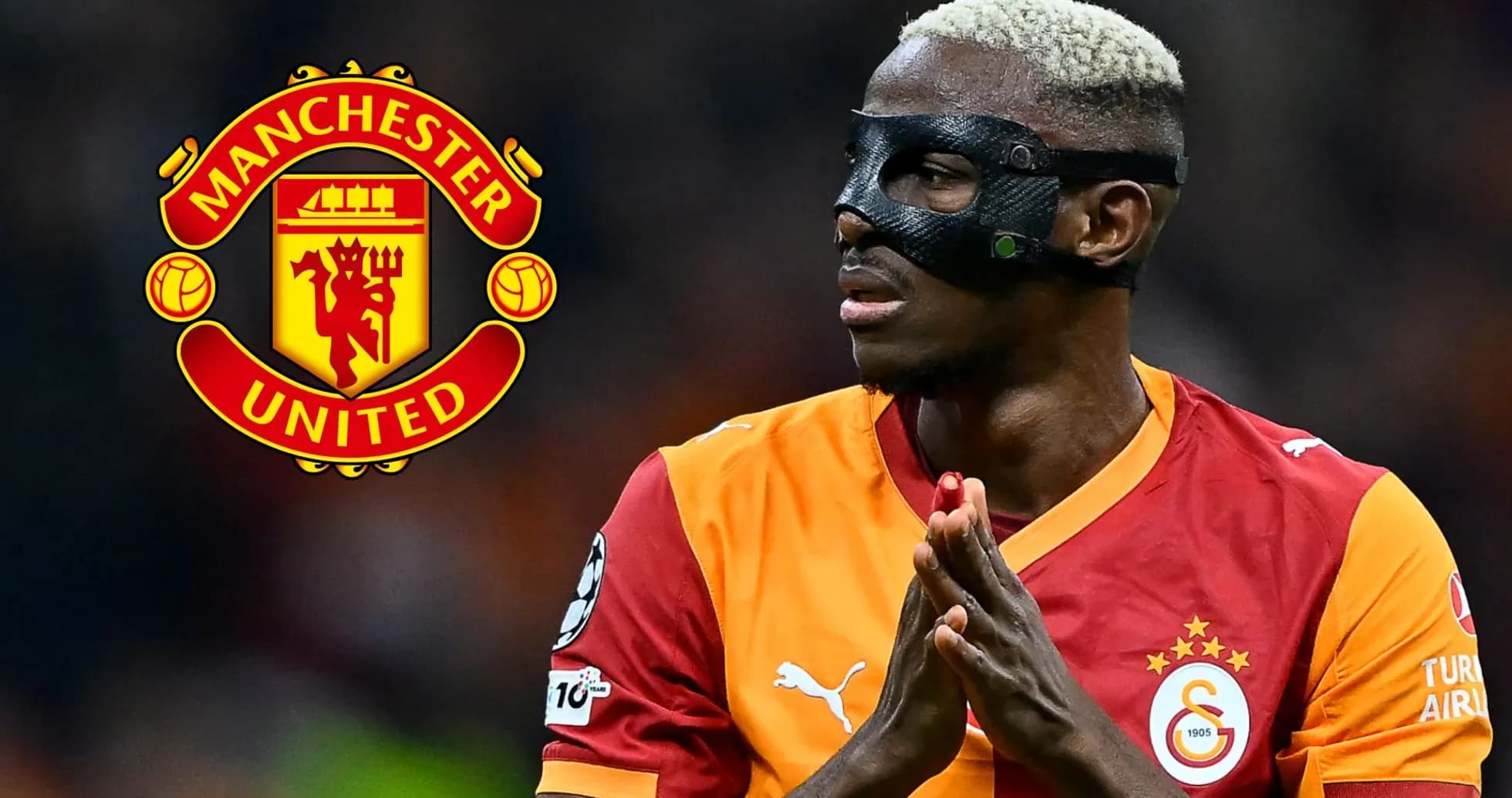 Jugador con máscara en camiseta de Galatasaray