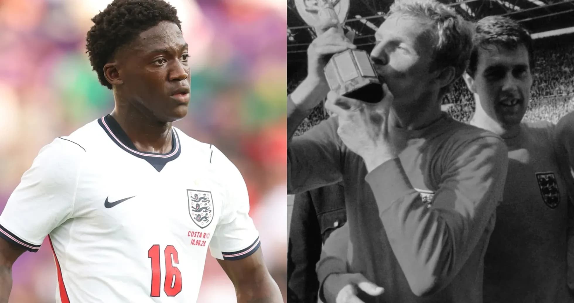 Jugador de Inglaterra y celebración de la Copa del Mundo