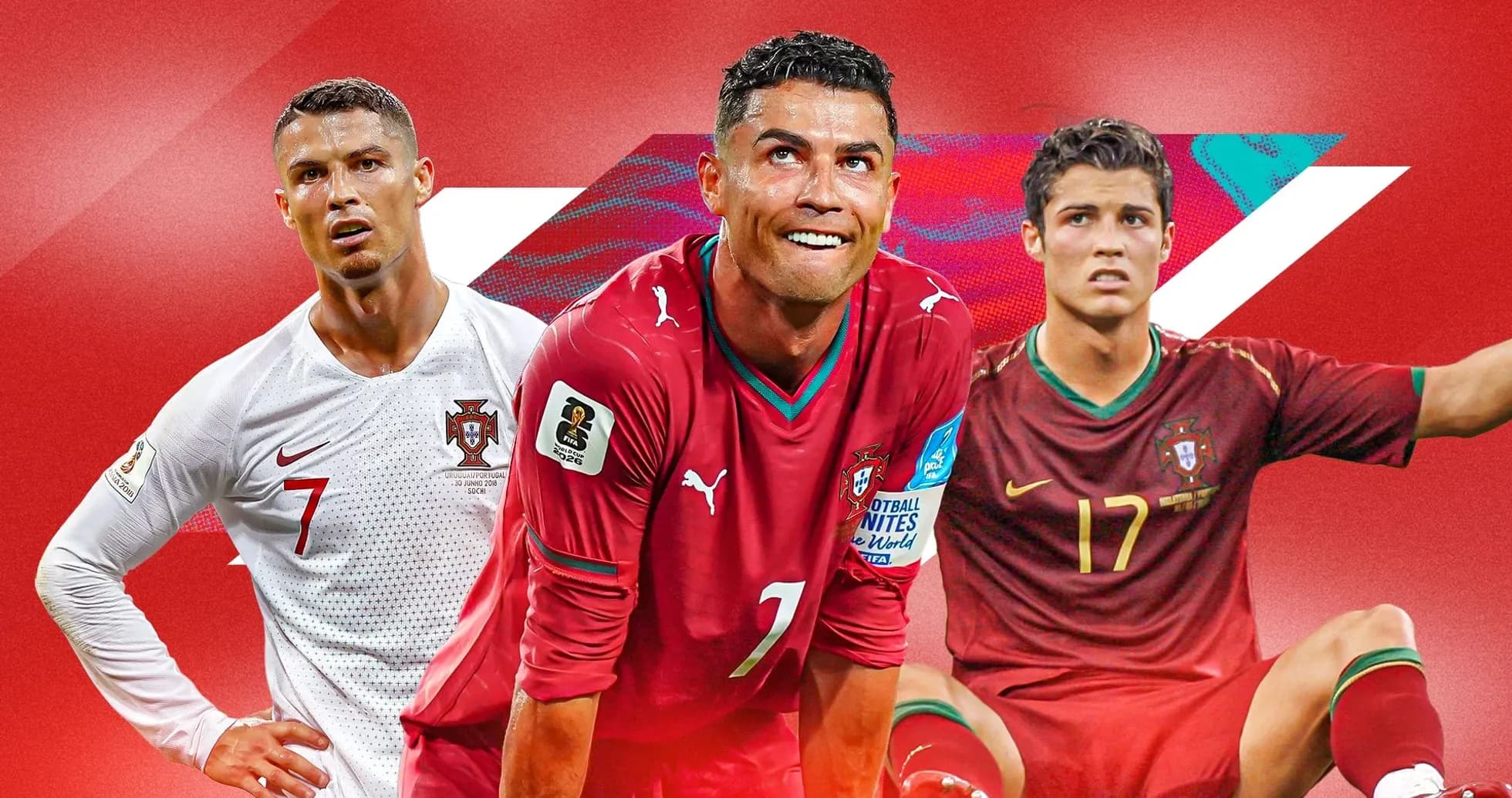 Tres jugadores de Portugal en diferentes camisetas