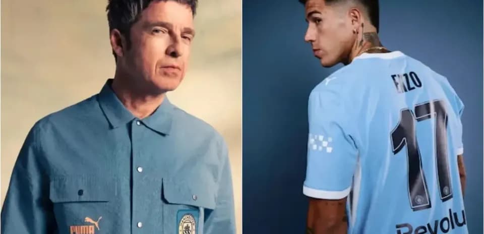 Persona con camiseta de fútbol y otra en fondo neutro