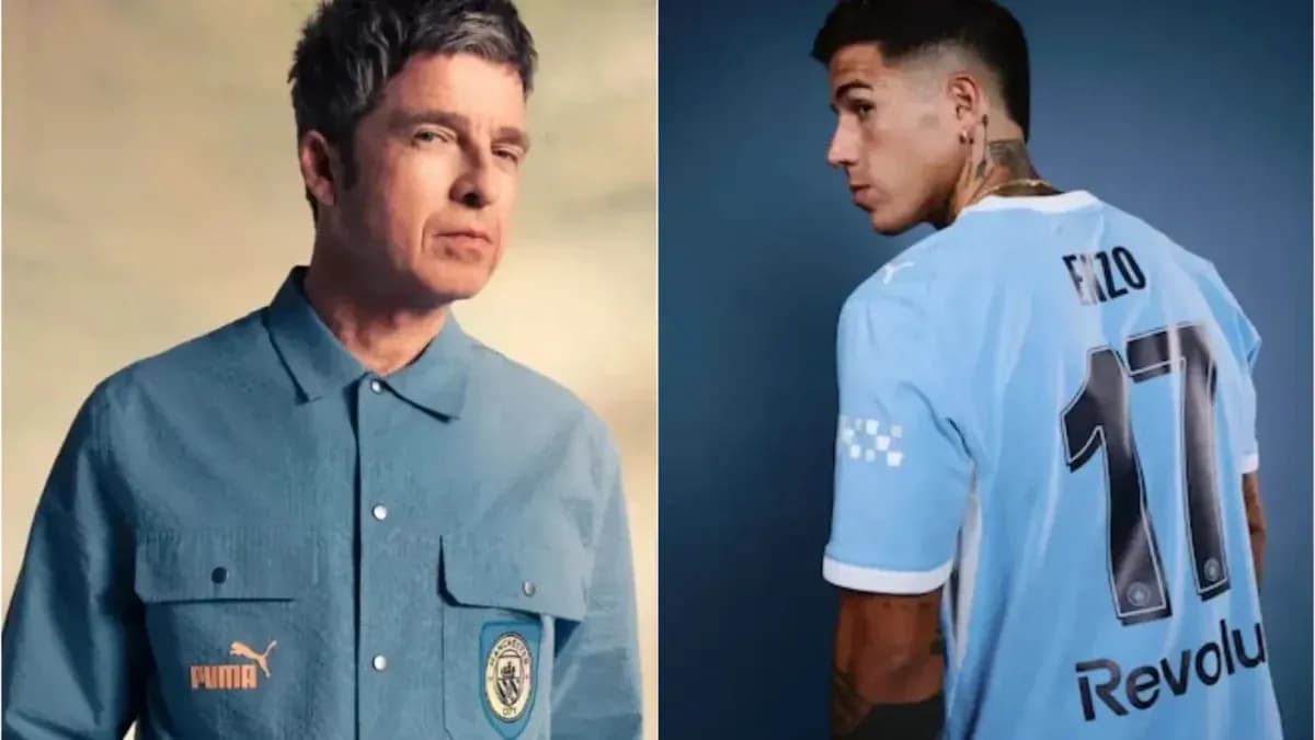 Persona con camiseta de fútbol y otra en fondo neutro