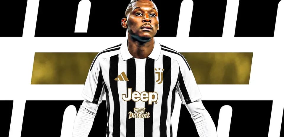 Jugador de la Juventus en camiseta a rayas