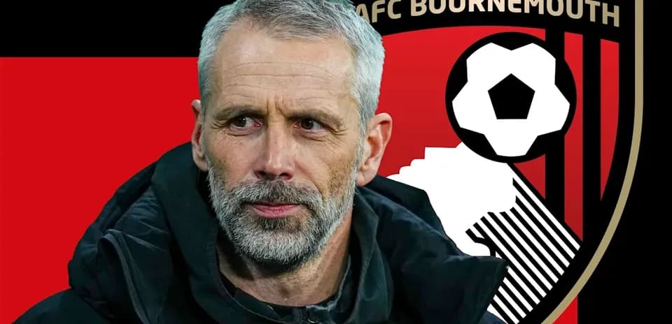 Entrenador de AFC Bournemouth con fondo de logo