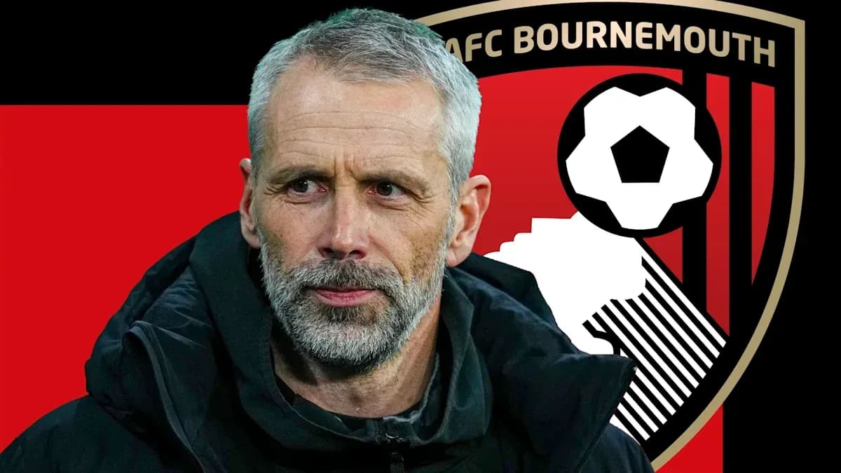 Entrenador de AFC Bournemouth con fondo de logo