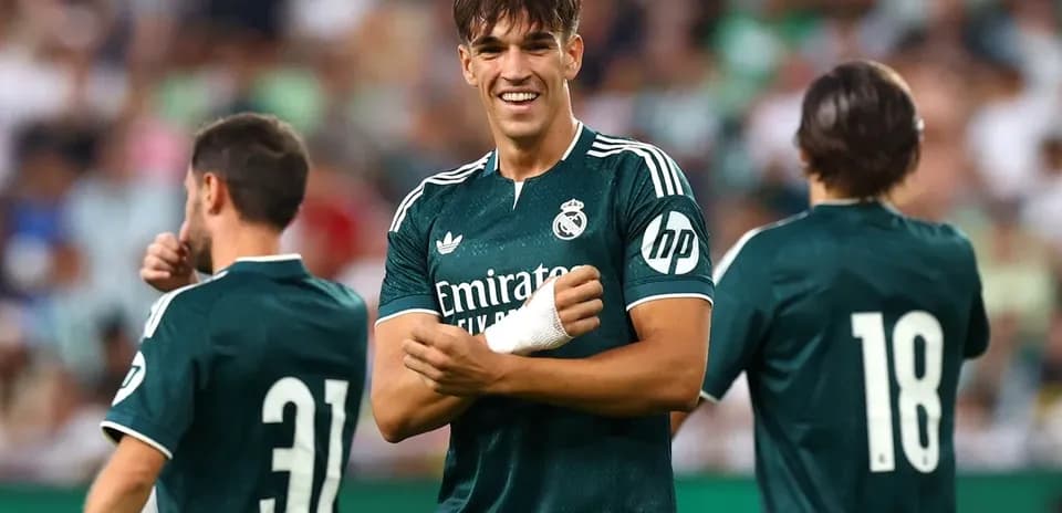 Jugadores de Real Madrid en celebración durante el partido