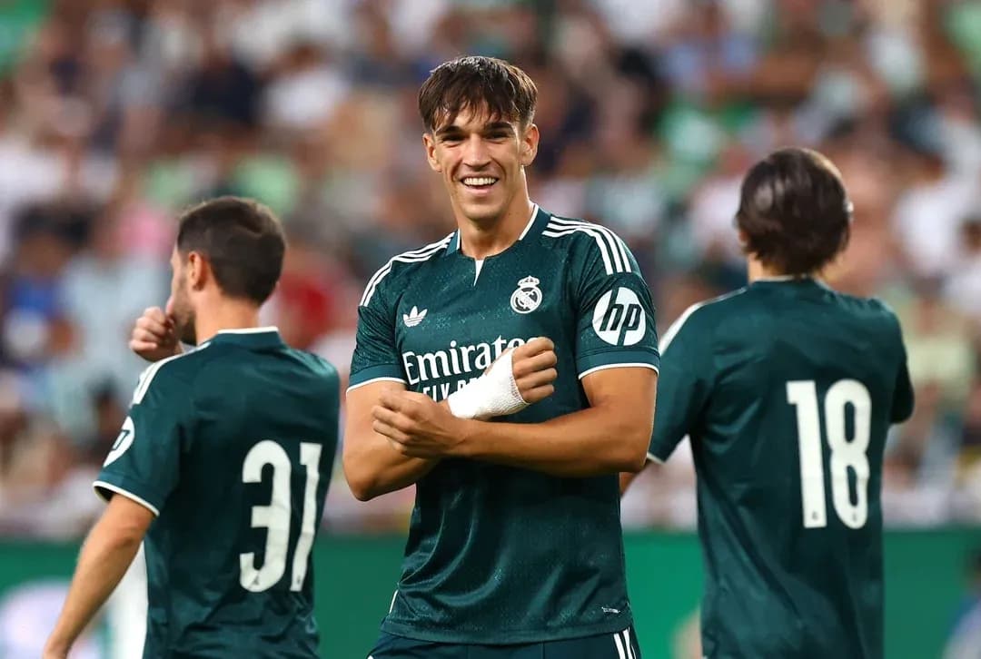 Jugadores de Real Madrid en celebración durante el partido