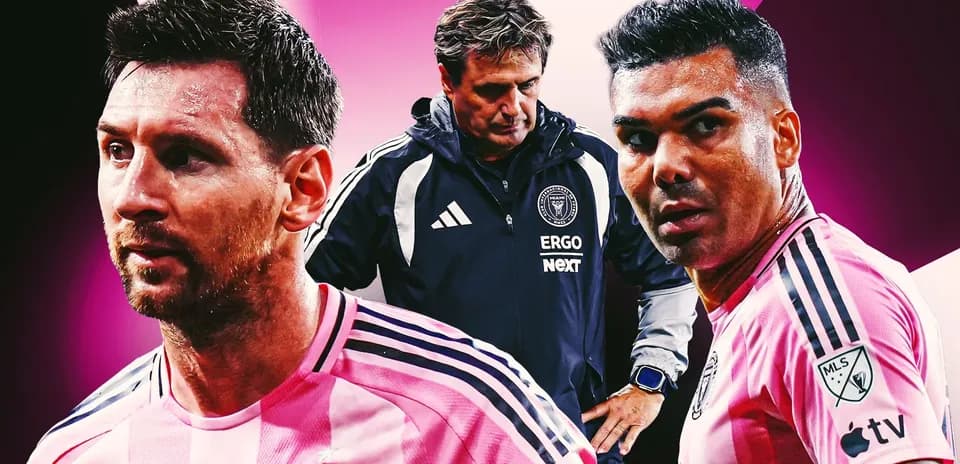 Lionel Messi y Casemiro en uniforme de Inter Miami