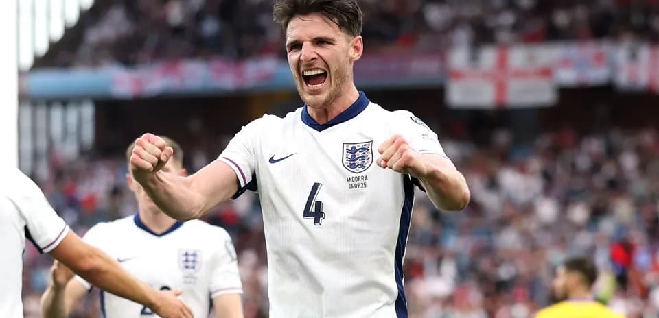 Jugador de Inglaterra celebrando durante un partido