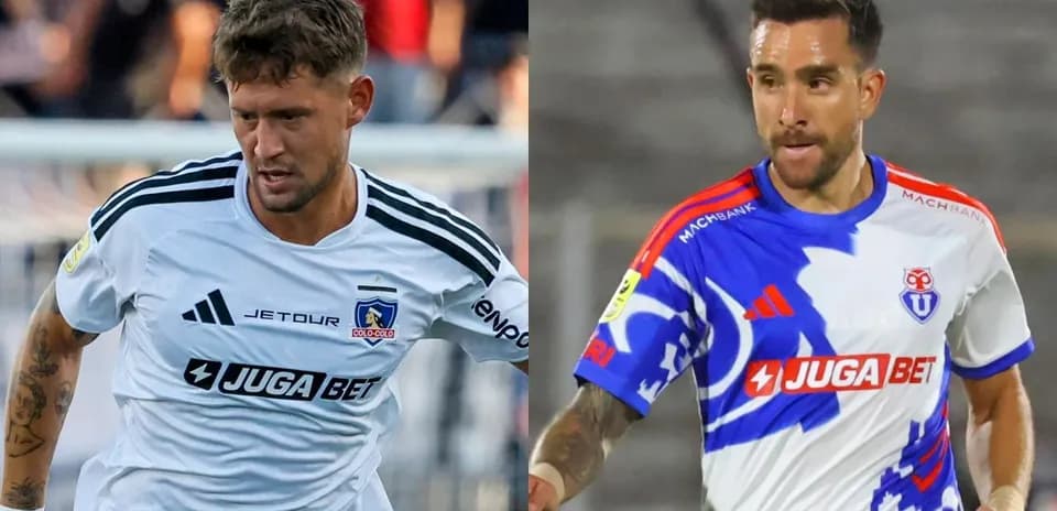 Jugadores de Colo Colo y Universidad de Chile en acción