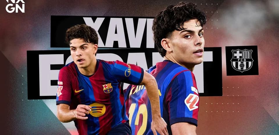 Xavi Simons en uniforme del FC Barcelona