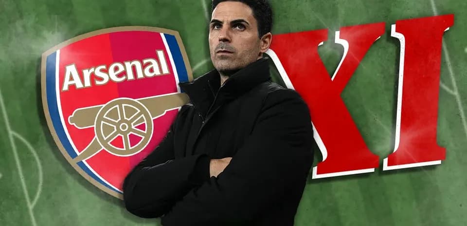 Entrenador de Arsenal junto al logo del equipo