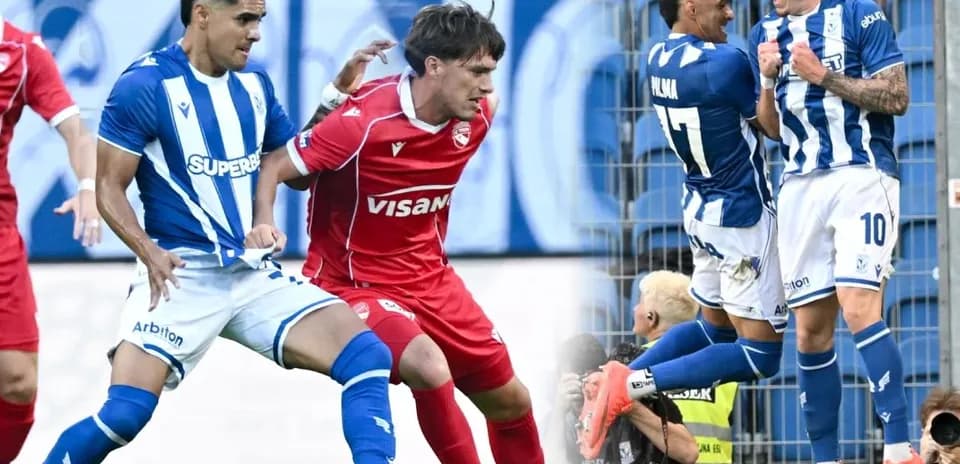 Jugadores de Lech Poznan en acción durante el partido