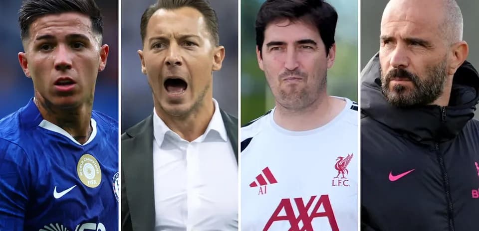 Cuatro figuras del fútbol en diferentes expresiones