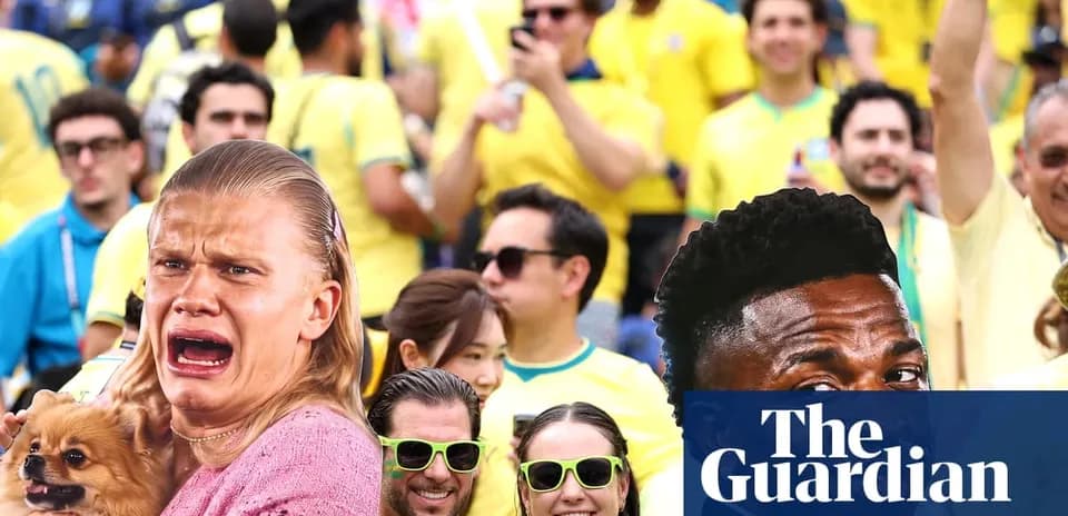 A fan crying with a dog among cheering crowd