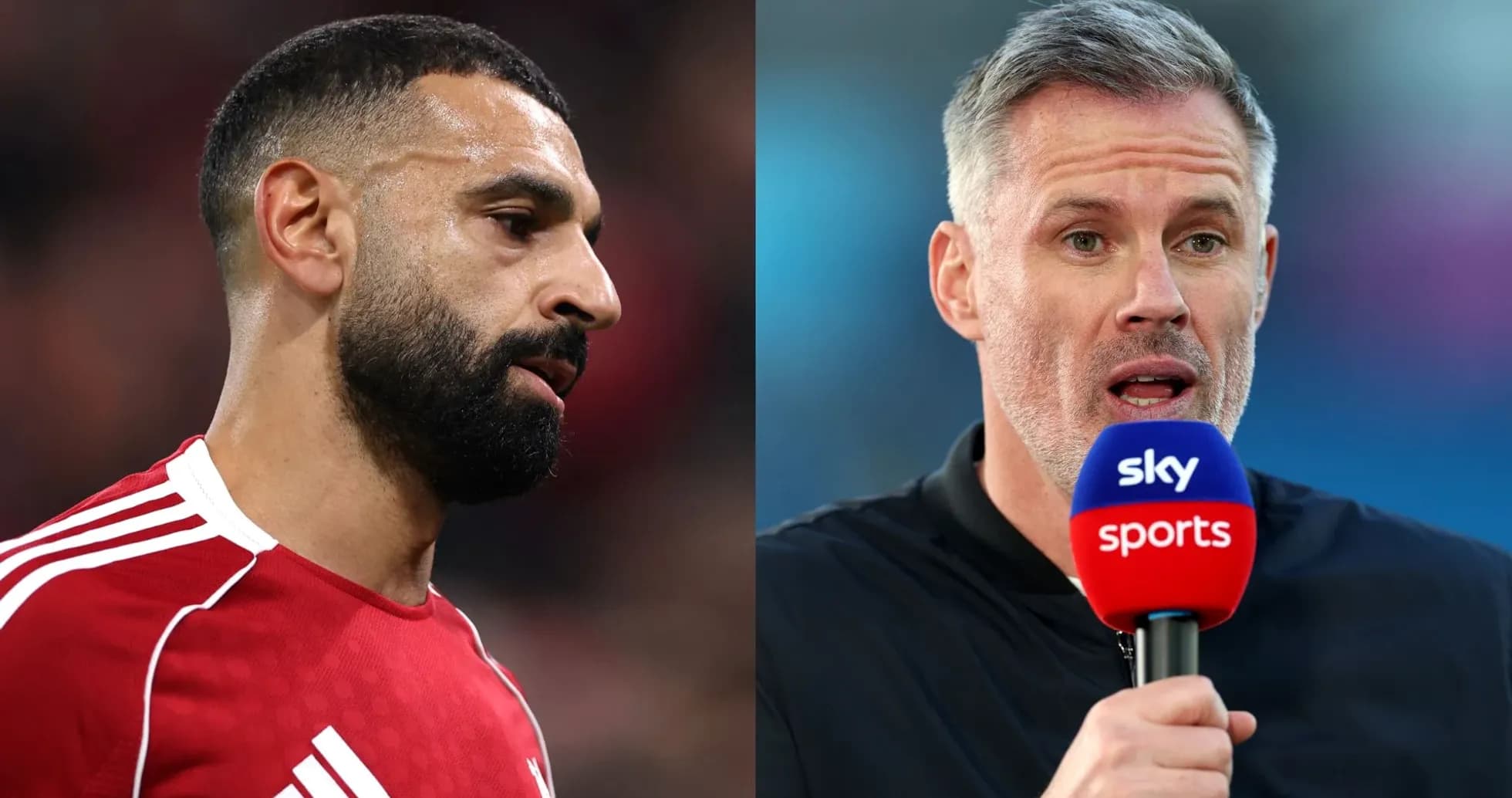 Mohamed Salah y Jamie Carragher en un evento deportivo