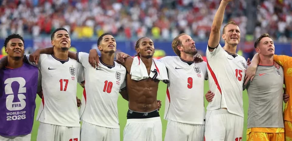 Jugadores de Inglaterra celebrando tras un partido