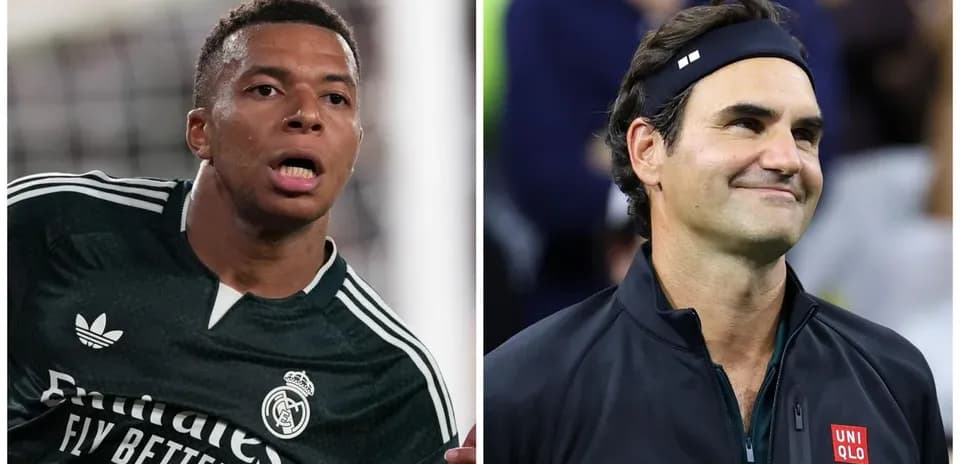 Kylian Mbappé y Roger Federer en eventos deportivos