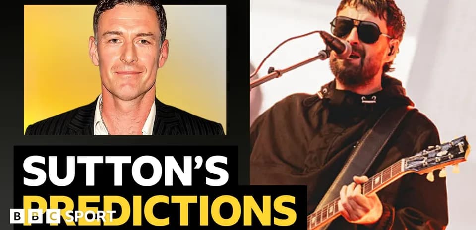 Collage of Sutton and musician performing live