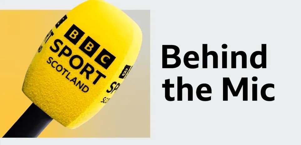 Micrófono amarillo de BBC Sport Scotland