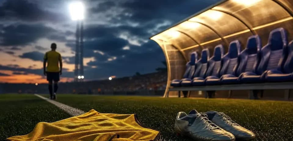 Camisa y botas de fútbol en el campo