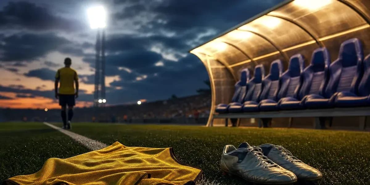 Camisa y botas de fútbol en el campo
