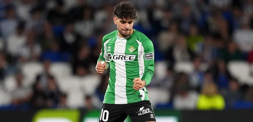 Jugador del Real Betis celebrando un gol