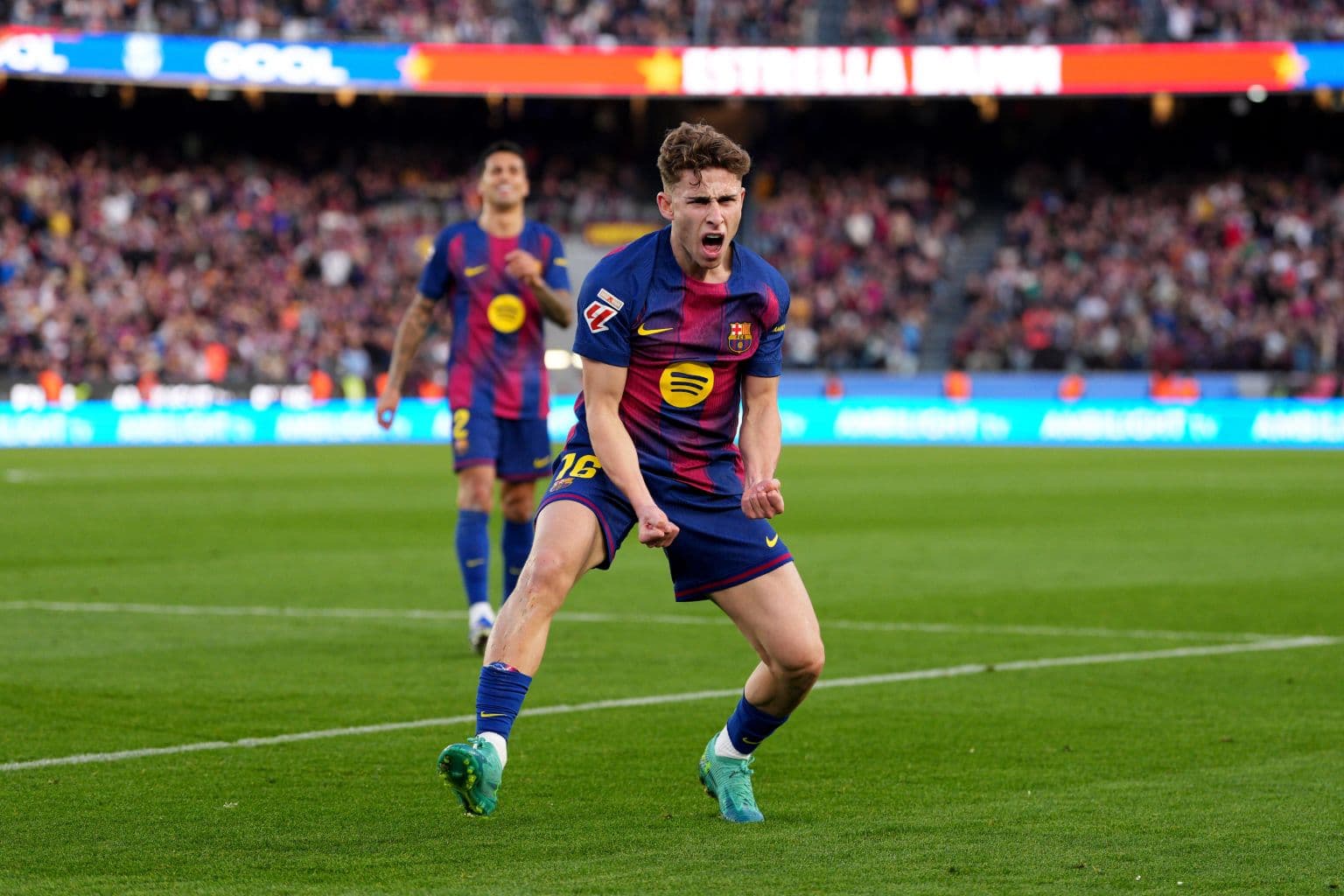 Jugador de Barcelona celebrando un gol