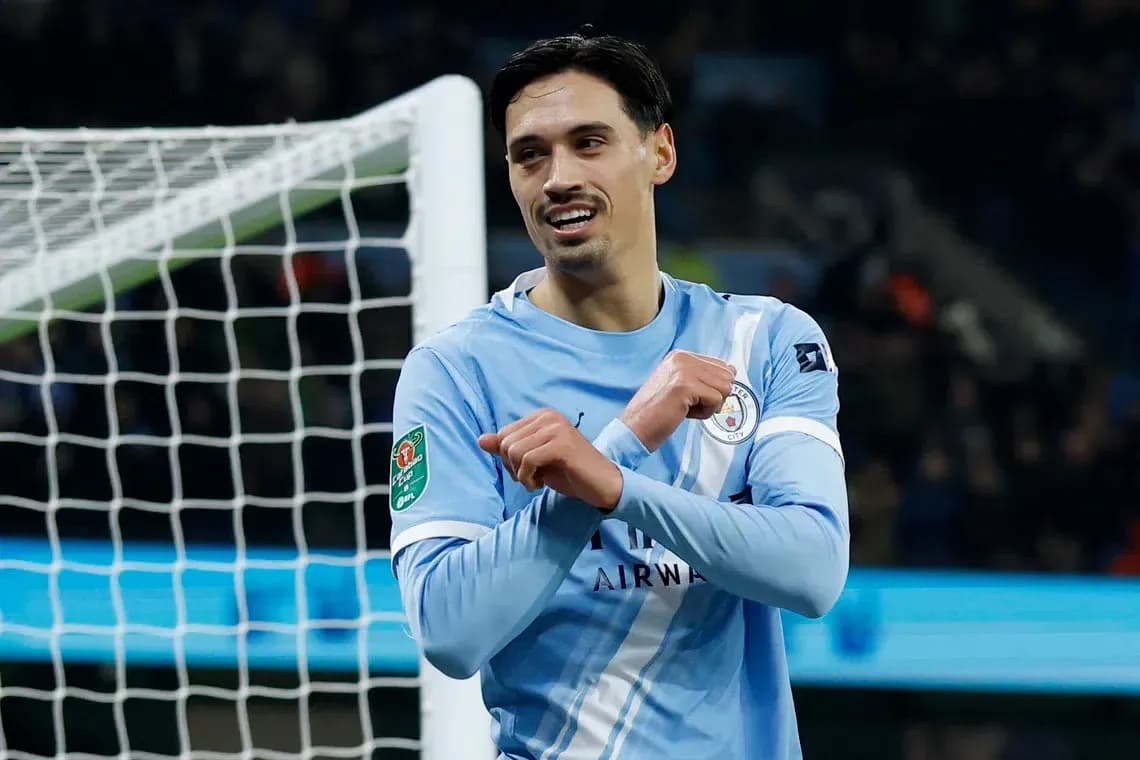 Jugador de Manchester City celebrando un gol