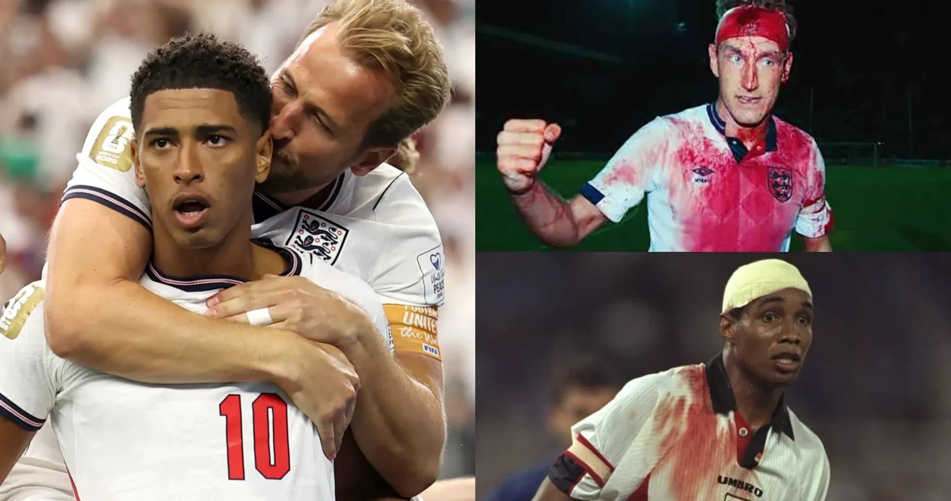 Jugadores de Inglaterra en diferentes momentos de partidos