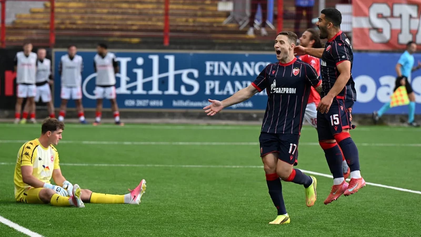 Celebración de gol de FK Crvena Zvezda