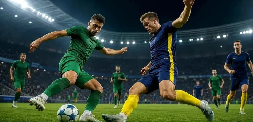 Jugadores en acción durante el partido de fútbol
