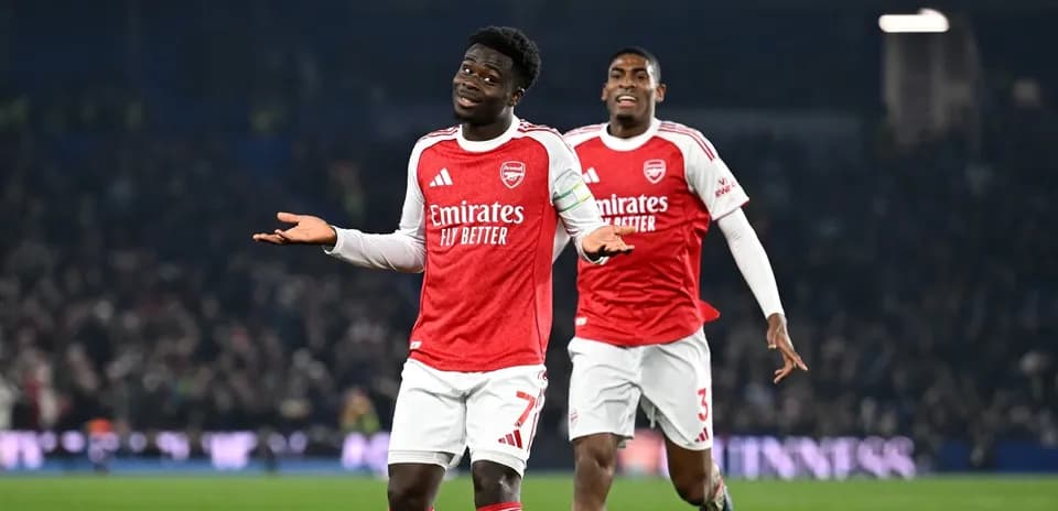 Jugadores del Arsenal celebrando en el partido